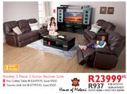 Bradley 3 Piece 3 Action Recliner Suite
