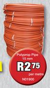 Polyprop Pipe 15mm N01900-Per Metre