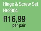 Hinge & Screw Set H62904-Per Pair