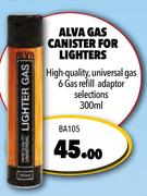 Alva Gas Canister For Lighters BA105-300ml