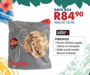 Weber Firespice  Pecan, Hickory, Apple, Cherry Or Mesquite, Add Wood Smoke Flavour To Foods