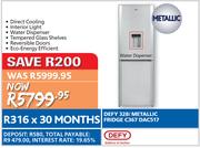 Defy 328Ltr Metallic Fridge C367 DAC517