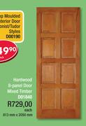 Hardwood 8-Panel Door Mixed Timber D10840-813mm x 2050mm