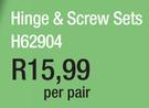 Hinge & Srew Sets H62904-Per Pair