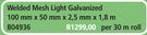 Welded Mesh Light Galvanized 100x50x2.5mm x1.8m B04936-Per 30 M Roll