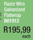 Razor Wire Galvanized Flatwrap 500mm x15m Stretched B01912-Each