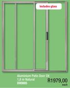 Aluminium Patio Door OX 1.8m Natural D00885-Each