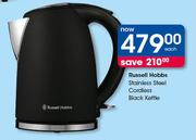 Russell Hobbs Stainless Steel Cordless Black Kettle-Each