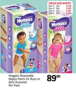 Huggies Disposable Nappy Pants For Boys Or Girls Size 6-Per Nappy