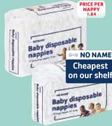 PnP No Name Disposable Nappy Assorted-Per Nappy