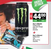 Monster Energy Drink 500ml + Stimorol Infinity Gum 14s 26.7g/27g-Both For