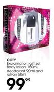 Coty Exclamation Gift Set Of Body Lotion 150ml, Deodorant 90ml And Roll On 50ml