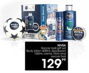 Nivea Soccer Ball Gift Set Of Body Lotion 400ml, Deodorant 150ml, Creme 75ml & Soccer Ball