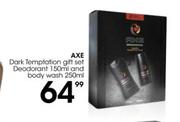 Axe Dark Temptation Gift Set Of Deodorant 150ml And Body Wash 250ml