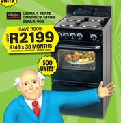 Univa 4 Plate Compact Stove Black 405