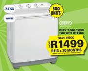 Defy 7.5kg Twin Tub White DTT166