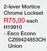 2 Lever Mortice Chrome Lockset H19910-Each