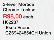 3 Lever Mortice Chrome Lockset H62237-Each