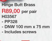 Hinge Butt Brass H03567-Per pair
