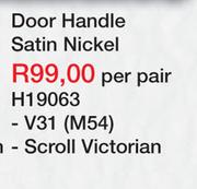 Door Handle Satin Nickel H19063-Per pair