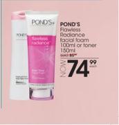 Pond's Flawless Radiance Facial Foam-100ml Or Toner 150ml-Each