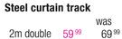 Steel Curtain Track 2m Double
