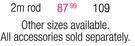 25mm Aluminium Curtain Rods Black 2m Rod