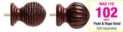 Flute & Rope Finial Sold Separately-Each