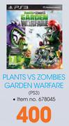PS3 Plants VS Zombies Garden Warfare