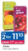 Clicks Fruit Juice-2 x 250ml