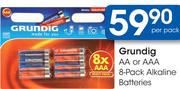 Grundig AA Or AAA 8 Pack Alkaline Batteries-Per Pack