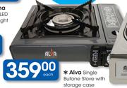 Alva Single Butane Stove With Storage Case-Each