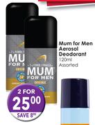 Mum for Men Aerosol Deodorant-2 x 120ml