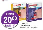 Lovers+ Condoms-3 Condoms x 2 Pack