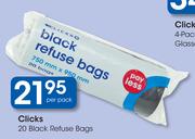 Clicks 20-Black Refuse Bags