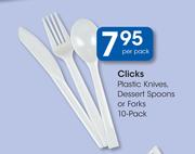 Clicks 10-Pack Knives, Dessert Spoons Or Forks