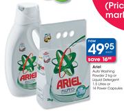 Ariel Auto Washing Powder-2kg Or Liquid Detergent-1.5 Litres Or 14's Powder Capsules