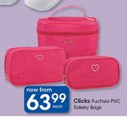 Clicks Fuchsia PVC Toiletry Bags-Each