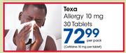 Texa Allergy 10 mg 30 Tablets-Per Pack