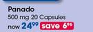 Panado 500 mg 20 Capsules-Per Pack