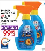 Sunlab Water & Sun Or Kids SPF50 Trigger Spray-250ml Each
