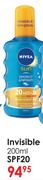 Nivea Sun Invisible SPF20-200ml