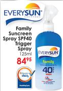 Everysun Family Sunscreen Spray SPF40 Trigger Spray-125ml
