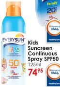 Everysun Kids Sunscreen Continuous Spray SPF50-125ml