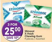 Stimorol 9 Pieces X-Fresh Chewing Gum Assorted-3 Packs