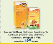 Clicks Children's Supplements Cod Liver Emulsion & Vitamin C Gummies-Per Pack