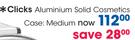 Clicks Aluminium Solid Cosmetics Case:Medium