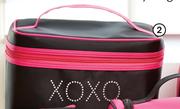 Glam Black & Pink Diamante Vanity Bag