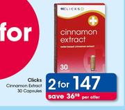 Clicks Cinnamon Extract 30 Capsules-For 2