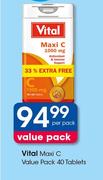 Vital Maxi C Value Pack 40 Tablets-Per Pack